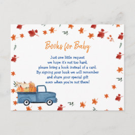 Orange Pumpkin Truck Baby Books Insert Card Postkarte
