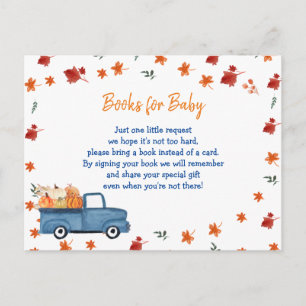 Orange Pumpkin Truck Baby Books Insert Card Postkarte