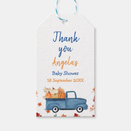 Orange Pumpkin Truck Vielen Dank Tag. Geschenkanhä Geschenkanhänger