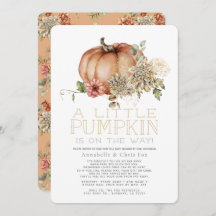 Orange Pumpkin & White Dahlia Baby Dusche von Mail