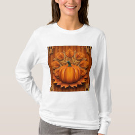 Orange Pumpkin White T - Shirt