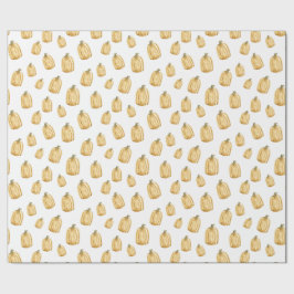 Orange Pumpkins Autumn Watercolor Rustic  Geschenkpapier