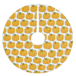 Orange Pumpkins Halloween-Baumrock Polyester Weihnachtsbaumdecke
