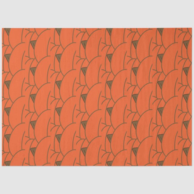 Orange Pumpkins Herbst Seidenpapier (Vorderseite)