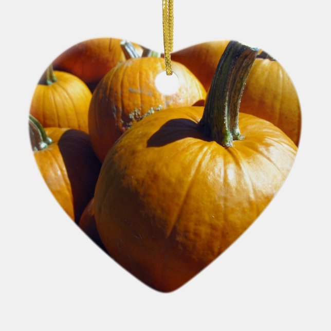 Orange Pumpkins Keramik Ornament (Vorne)