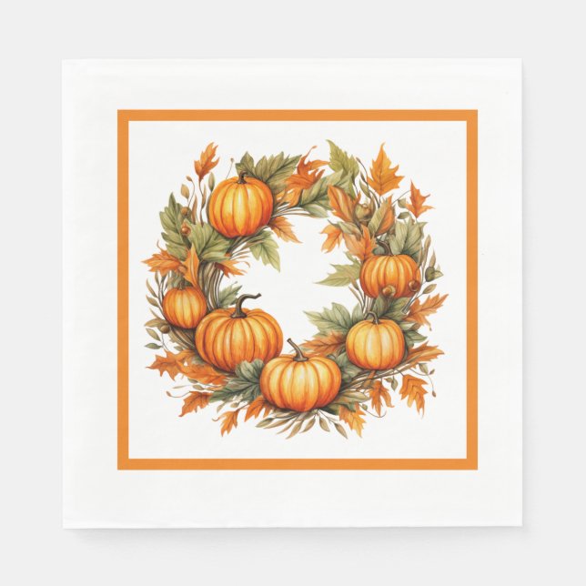 Orange Pumpkins Serviette (Vorderseite)