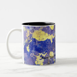 Orange Punkt, lila und Gold abstrakt auf Becher Zweifarbige Tasse