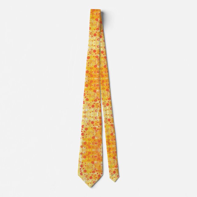 Orange Punkte auf Light Orange Neck Ties Krawatte (Vorderseite)