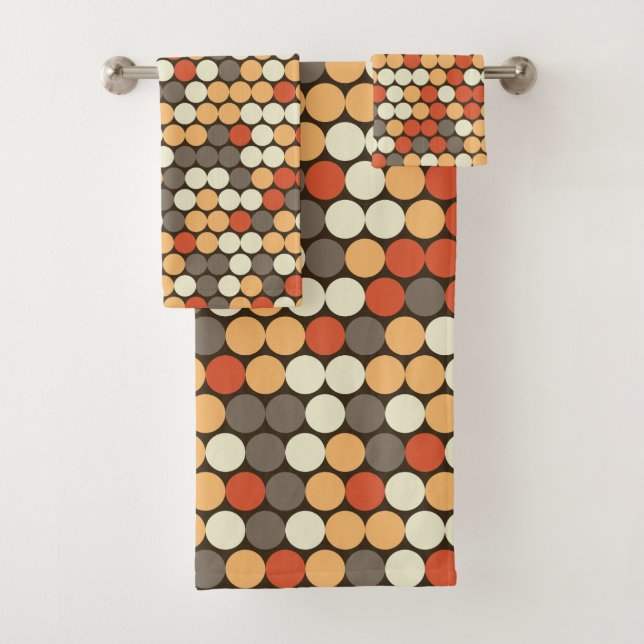 Orange Punkte Badhandtuch Set (Insitu)