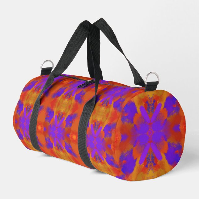 Orange Purple And Red Abstract Graphic Art Design Duffle Bag (Linke Seite)