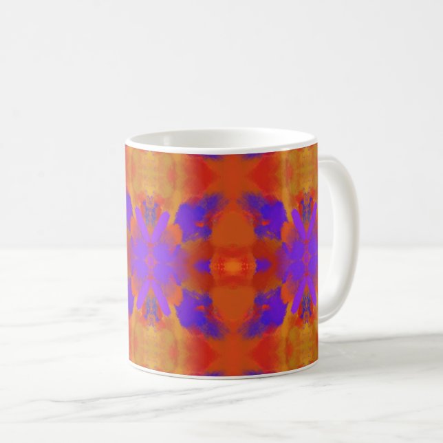 Orange Purple And Red Abstract Graphic Art Design Kaffeetasse (VorderseiteRechts)