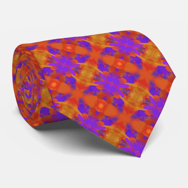 Orange Purple And Red Abstract Graphic Art Design Krawatte (Gerollt)