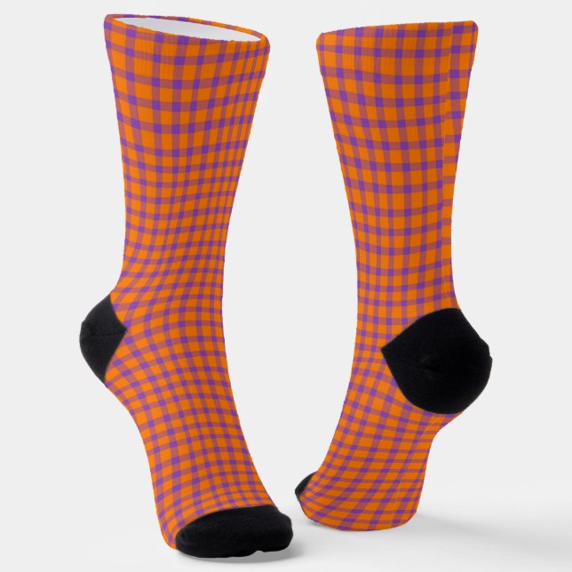 Orange Purple Stripes Seamless Pattern Socken (Gewinkelt)