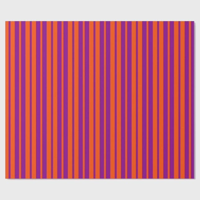 Orange Purple Stylish Stripes Pattern Design  Geschenkpapier (Flach)