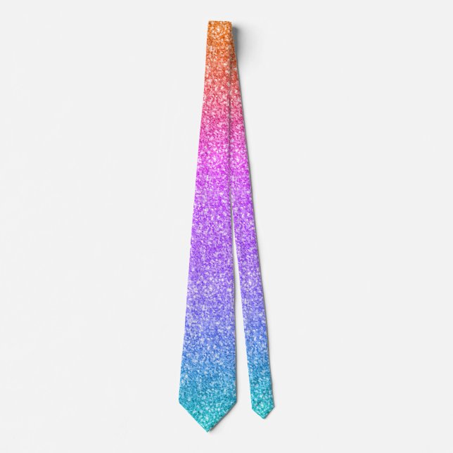 Orange Purple & Turquoise Glitter & Sparkles Krawatte (Vorderseite)