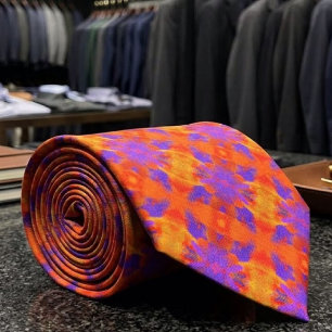 Orange Purpur und Rot abstrakt grafische Kunstgest Krawatte