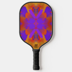 Orange Purpur und Rot abstrakt grafische Kunstgest Pickleball Schläger