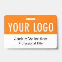 Orange PVC Name Abzeichen Horizontale Logokombinat