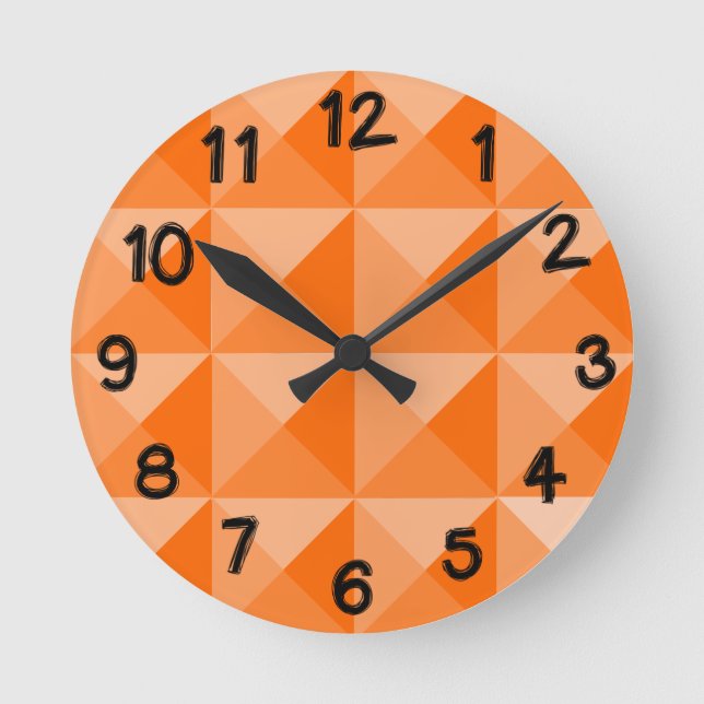 Orange Pyramids  Runde Wanduhr (Vorderseite)