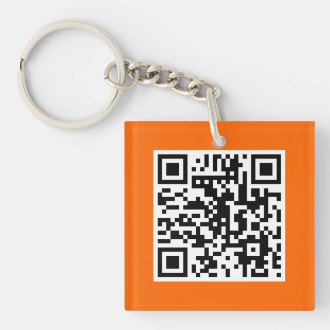 Orange QR CODE kundenspezifische Schlüsselkette Schlüsselanhänger (Vorderseite)