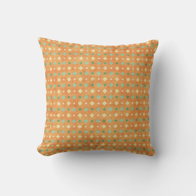 Orange Quadrant Pattern Pillow Kissen (Vorderseite)