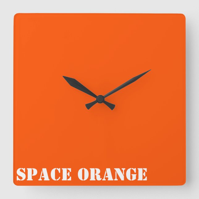 Orange Quadratische Wanduhr (Vorderseite)