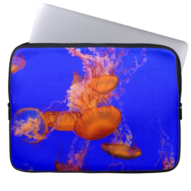 Orange Quallen Laptop-Hülle | Blue Ocean Case (Vorderseite)