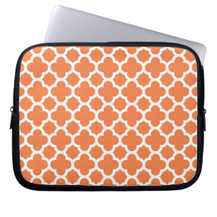 Orange Quatrefoil Gitter-Muster Laptopschutzhülle