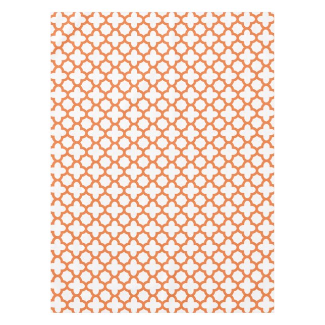 Orange Quatrefoil Muster Tischdecke (Vorderseite)