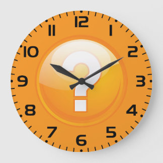 Orange Question Mark Bold Modern Symbol Große Wanduhr