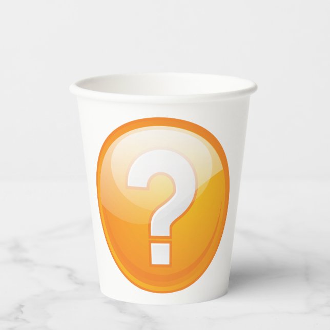 Orange Question Mark Bold Modern Symbol Pappbecher (Vorderseite)