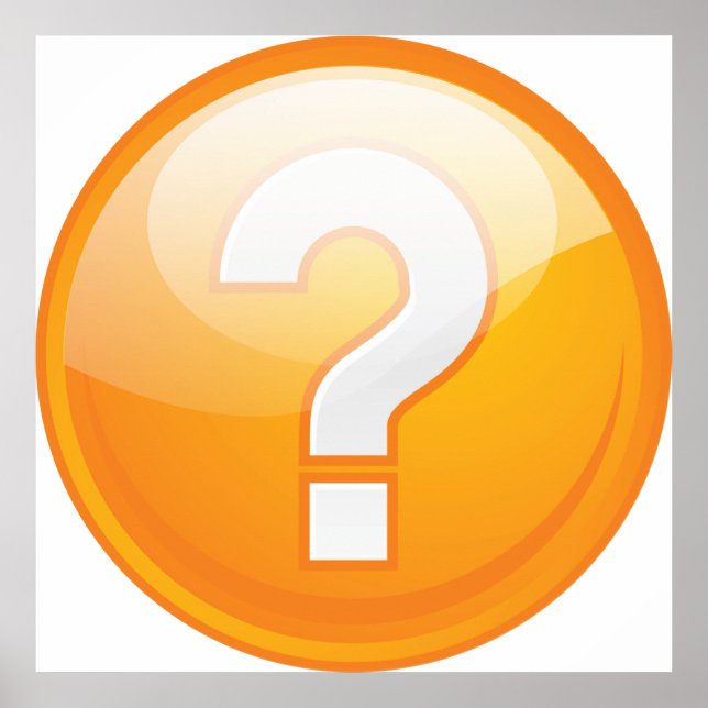 Orange Question Mark Bold Modern Symbol Poster (Vorne)