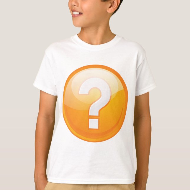 Orange Question Mark Bold Modern Symbol T-Shirt (Vorderseite)