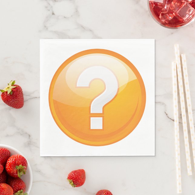Orange Question Mark Paper Napkins Serviette (Von Creator hochgeladen)