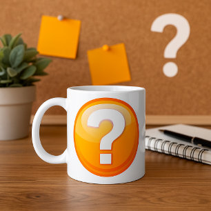 Orange Question Mark Tasse
