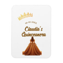 Orange quinceanera princess crown birthday name da