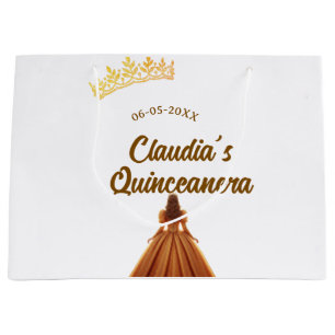 Orange Quinceanera Prinzessinnenkrone Geburtstagsn Große Geschenktüte