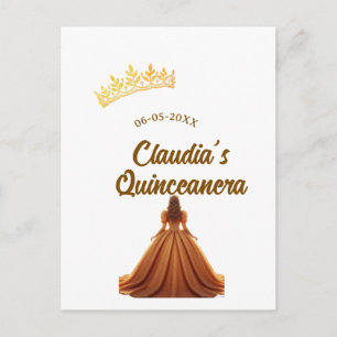 Orange Quinceanera Prinzessinnenkrone Geburtstagsn Postkarte