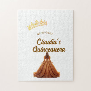 Orange Quinceanera Prinzessinnenkrone Geburtstagsn Puzzle