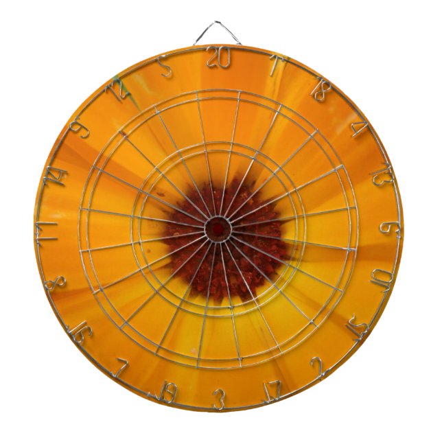 Orange Rain Daisy Dart Board Dartscheibe (vorne)