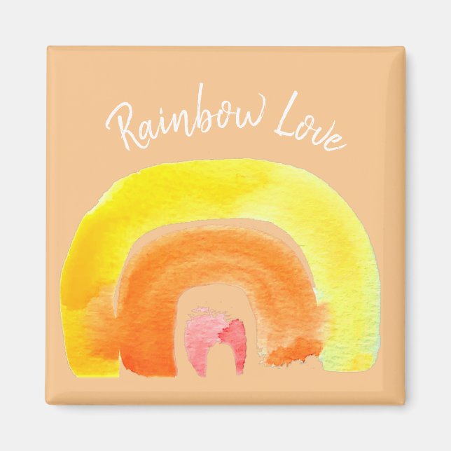 Orange Rainbow Liebe Magnet (Vorne)