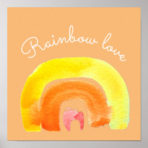 Orange Rainbow Liebe Poster