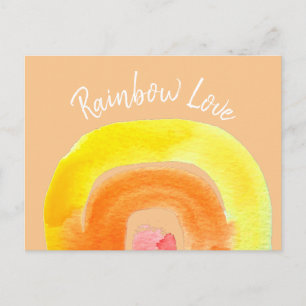 Orange Rainbow Liebe Postkarte