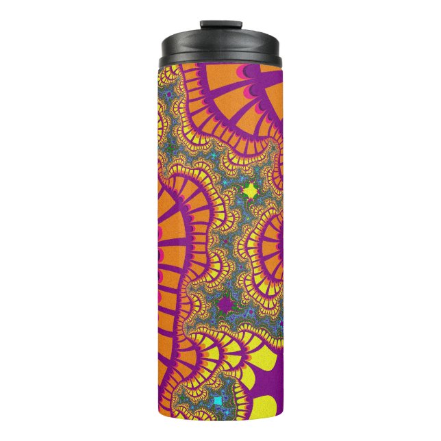 Orange Rainbow Remix Thermosbecher (Vorderseite)