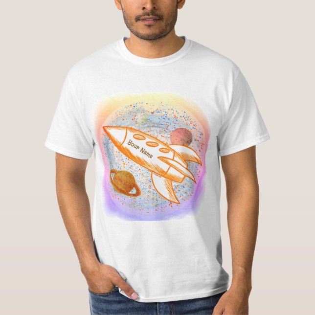 Orange Rakete T-Shirt (Vorderseite)