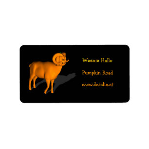 Orange Ram Adressaufkleber