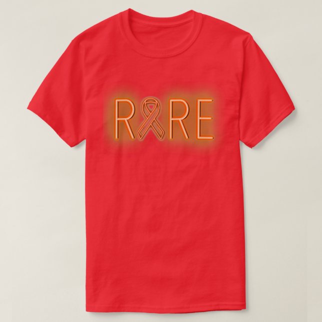 Orange RARE Neon Awareness Ribbon T-Shirt (Design vorne)