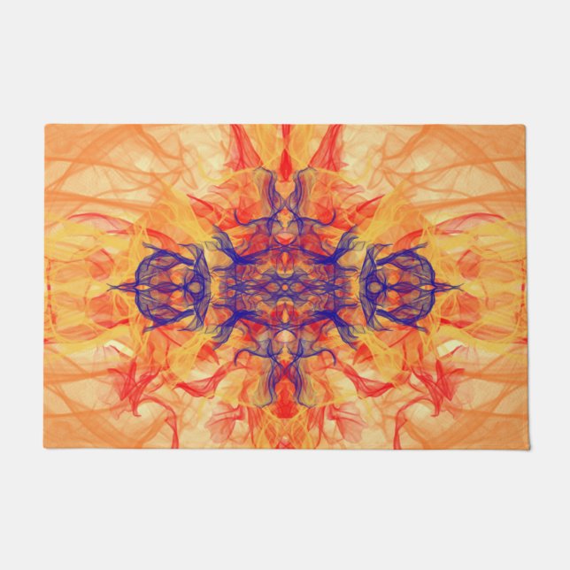 ORANGE RAUCHER - Fraktal Art - Doormat Fußmatte (Vorderseite)