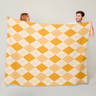 Orange Raute Preppy-Prüfmuster-Druck Fleecedecke