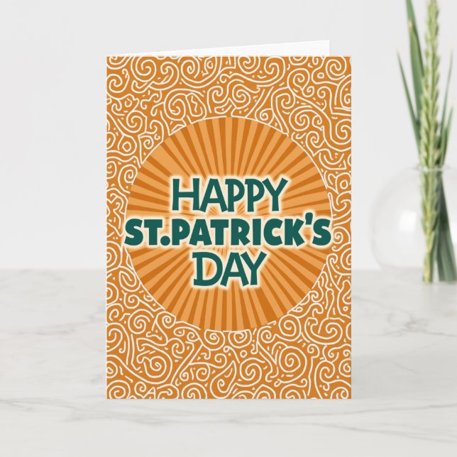 Orange Rays Happy Day Card Karte (Vorderseite)